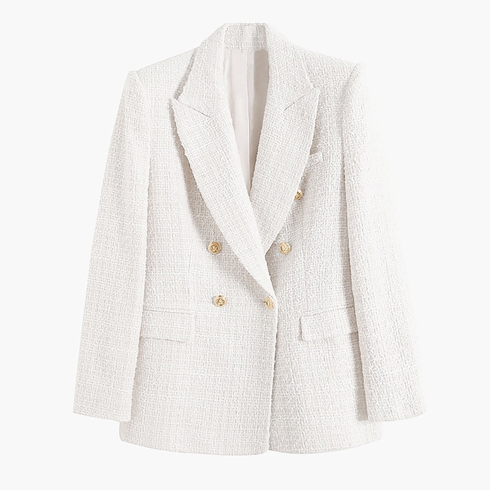 Commense Old Money Aesthetic Tweed Blazer S NWT